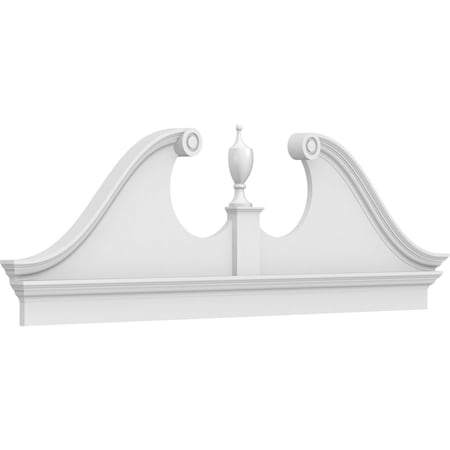 Rams Head Architectural Grade PVC Combination Pediment, 84W X 27-7/8H X 2-3/4P